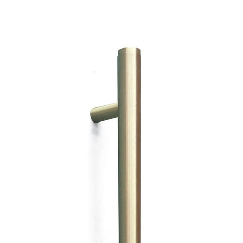 Momo Bellevue Plain Door Pull Handle 496mm Brushed Satin Brass