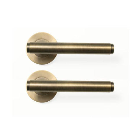 Momo Bellevue Plain Dummy Lever Door Handle Set Dark Brushed Brass