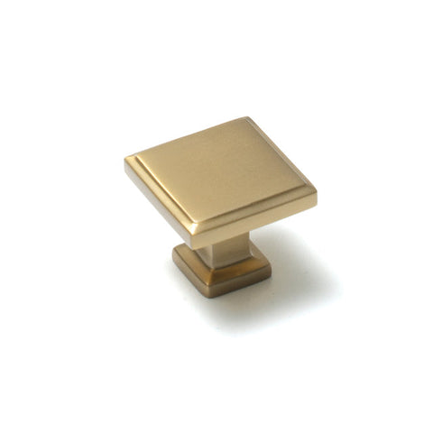 Momo Lucca Square Knob 30mm Brushed Satin Brass
