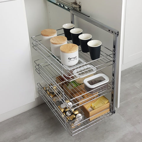 Multi-Purpose Pull Out, 300W Baskets (incl. frame, slides, 3 baskets)