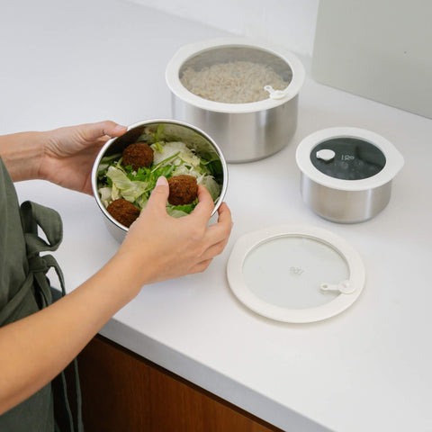 Stainless Steel and Glass Food Containers | Round Mixed 3pk