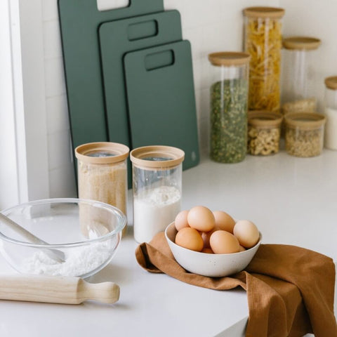 Wategos Round Glass Pantry Jars | Praline
