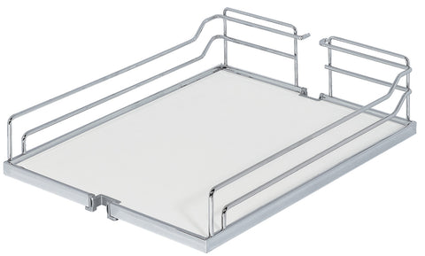 Pantry shelf set, Kesseboehmer, Dispensa Pantry Arena Classic-300mm-Set of 2 Dispensa Pantry Extra shelves- 2 pieces, To suit cabinet width 300 mm Material: Particle board shelf, steel railsColour/finish: Coated anti-slip base "Standard White" and chrome