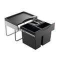 Hailo Tandem-S pull-out waste bin system 28L with three separate compartments for efficient waste sorting.