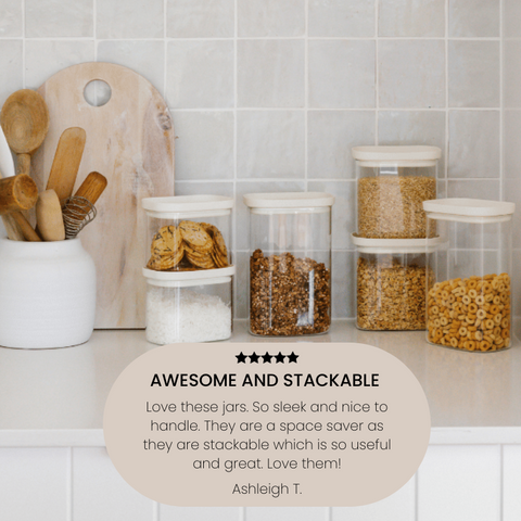 Tallow Rectangle Glass Pantry Jars | 2pk