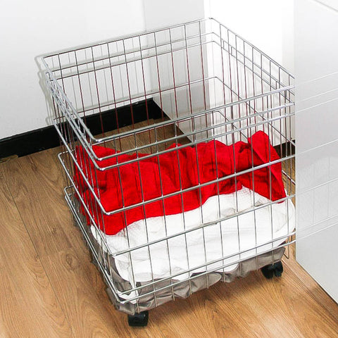 Laundry Basket, 500H Stainless Steel Basket (Incl. Castors)