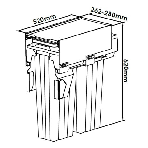 Teramo Bin 32l (2 X 16l), 300mm Module, Soft-closing (Onyx Grey)