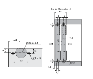 Hettich SlideLine 55 Plus – 1m Track, Sliding Door Hardware Australia