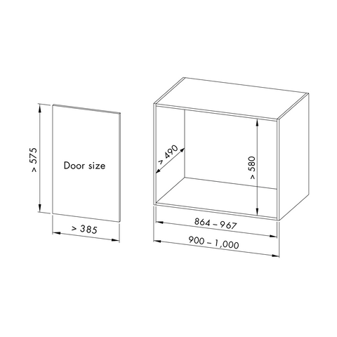 Dimensions drawing 2 — Magic Blind Corner — Brushed Stainless