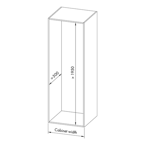 Dimensions drawing 1 — Tandem Pantry — Brushed Stainless