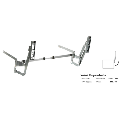 Dimensions drawing 1 — Vertical Lift-Up Mechanism | 400mm