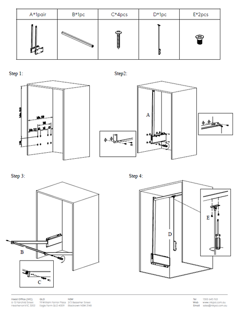 Wardrobe Lift - Soft Up/Down Close
