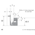 Dimensions drawing 3 — Concealed Soft-Close Drawer Runner | 300–550mm