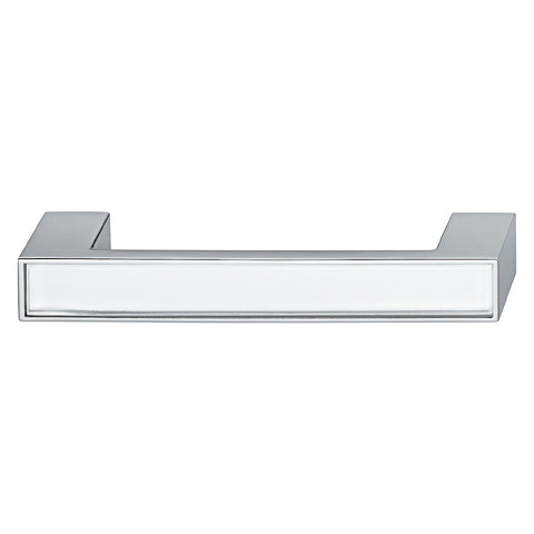 Furniture Handle with White Glass Inset