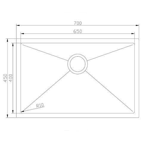 Sink Single Bowl Brushed Brass 700mm