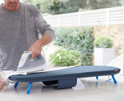 Pocket Plus Folding Blue Ironing Board with Advanced Cover