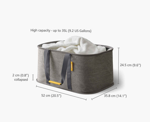 2-piece Grey Laundry Basket Set