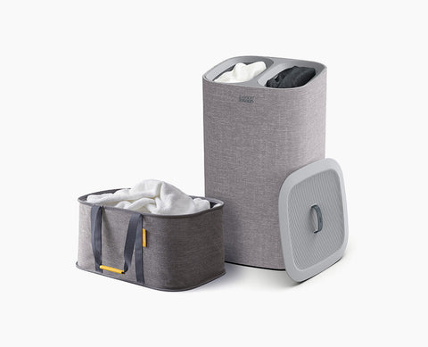 2-piece Grey Laundry Basket Set