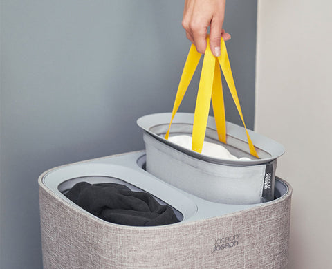 2-piece Grey Laundry Basket Set