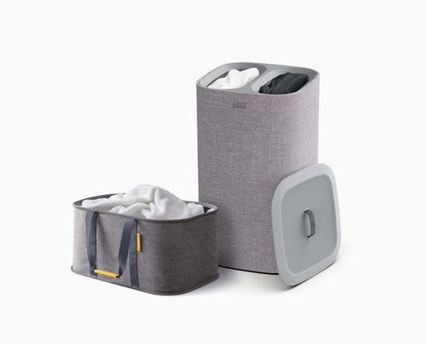 2-piece Grey Laundry Basket Set