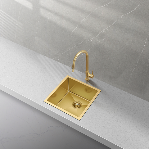 Sink Single Bowl Brushed Brass 450mm