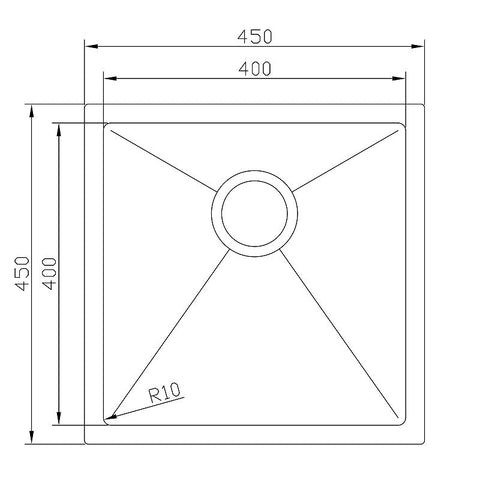 Sink Single Bowl Brushed Brass 450mm