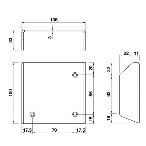 Stainless Steel Foot Plate for Sliding Doors