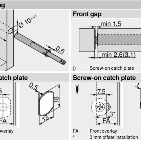 Blum Tip On and Adapter Plates