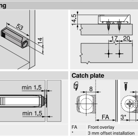 Blum Tip On and Adapter Plates