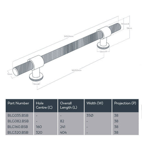 Belgravia Bar Pull Brushed Satin Brass