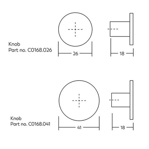 Como Knob Brushed Gold