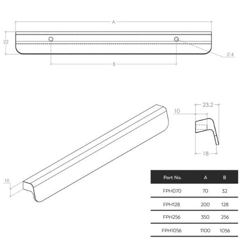 Flapp Pull Handle Dull Brushed Nickel