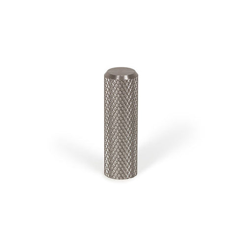 Graf Knurled Cylinder Knob 10mm Dull Brushed Nickel