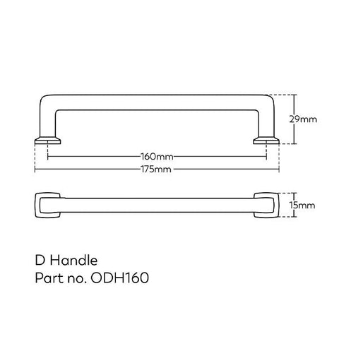 Otto D Handle 160mm Antique Brass